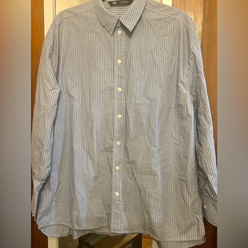EUC Zara Blue Striped Men's Shirt